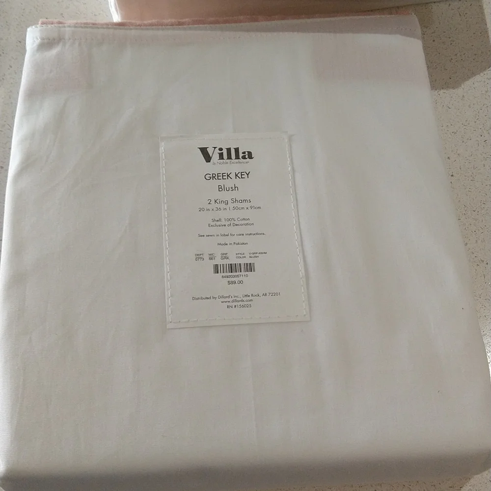 Villa by Noble Excellence Greek Key Blush King Duvet Cover - Picture 4 of 7